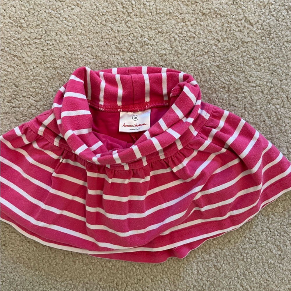 Hanna Anderson pink and white stripe skirt